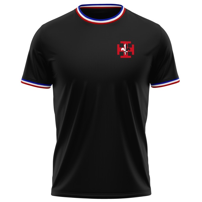 T-Shirt Homme avec Liseré Français avec liseré tricolore (Drapeau Français) de qualité supérieure - Marquez votre T-Shirt Homme avec Liseré Français avec votre Logo d'Entreprise (imprimé en France)